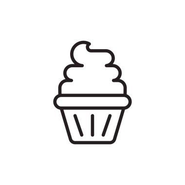 Cupcake simgesi vektörde. Logotype