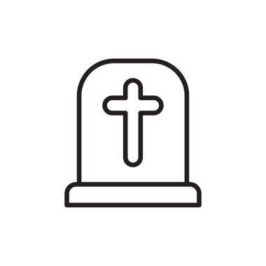 Vektör olarak mezar taşı simgesi. Logotype