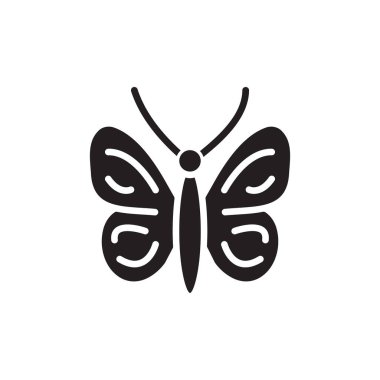 Kelebek simgesi vektörde. Logotype