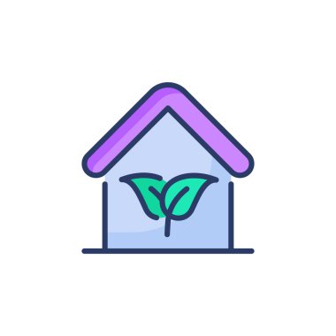 Vektör olarak Yeşil Ev simgesi. Logotype