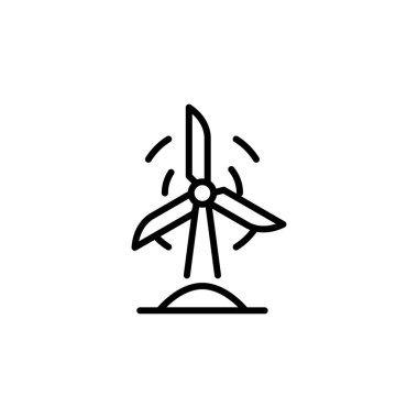 Rüzgar türbini simgesi vektörde. Logotype
