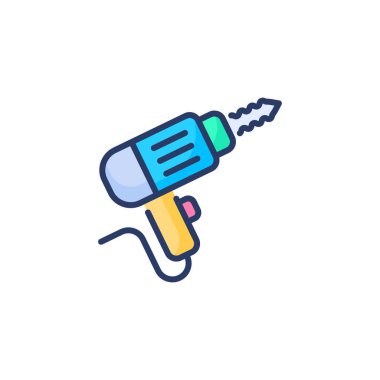 Drill Machine simgesi vektörde. Logotype