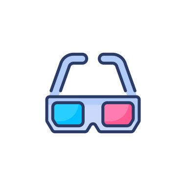 Vektör olarak üç boyutlu gözlük simgesi. Logotype