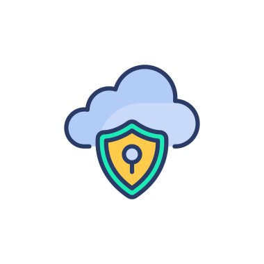Bulut Güvenliği ikonu. Logotype