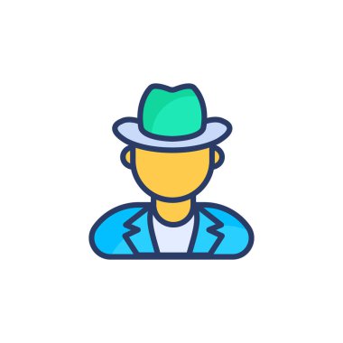 Dedektif ikon vektörde. Logotype