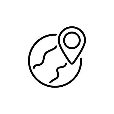 Nehir Konumu simgesi vektörde. Logotype