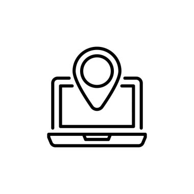 Vektör olarak GPS dizüstü simgesi. Logotype