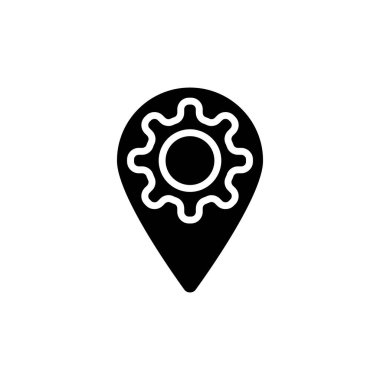 Konum Yönetimi simgesi vektörde. Logotype