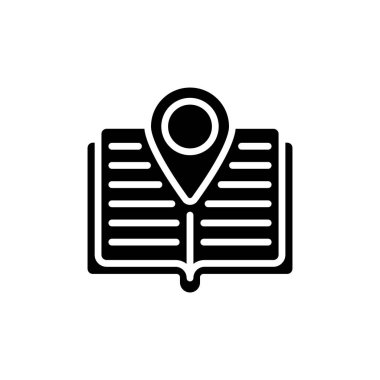 Vektör olarak Kütüphane Konumu simgesi. Logotype