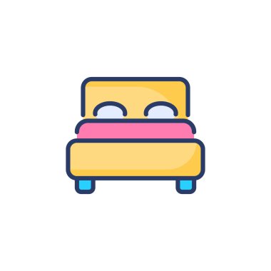 Yatak simgesi vektörde. Logotype