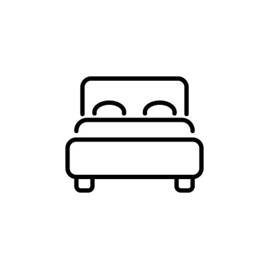 Yatak simgesi vektörde. Logotype