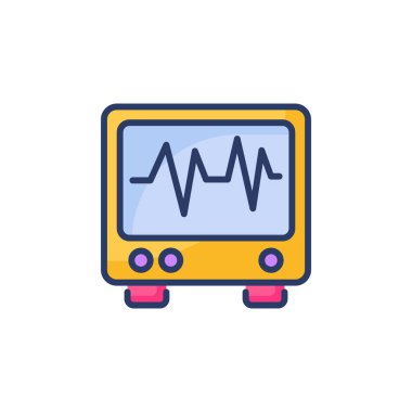 ECG izleyici simgesi vektörde. Logotype