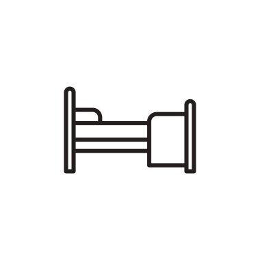 Hastane yatak ikonu vektör olarak. Logotype