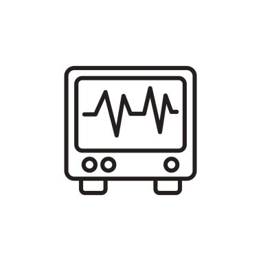 ECG izleyici simgesi vektörde. Logotype