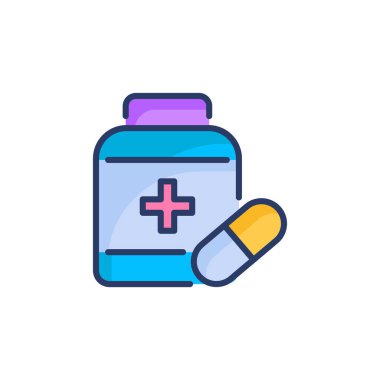 Hap şişesi ikonu vektör olarak. Logotype