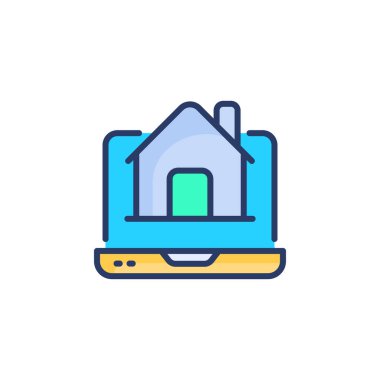 Çevrimiçi emlak simgesi vektörü. Logotype