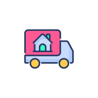 Vektör olarak Emlak Teslimatı simgesi. Logotype