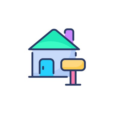 Vektör olarak bir ev ikonu sat. Logotype