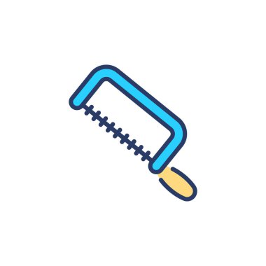 Demir testeresi simgesi vektörde. Logotype