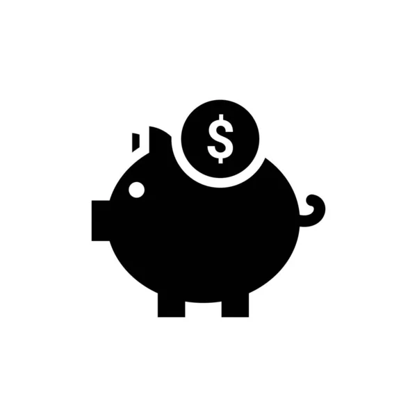 Piggy Bank Ikonen Vektor Logotyp — Stock vektor