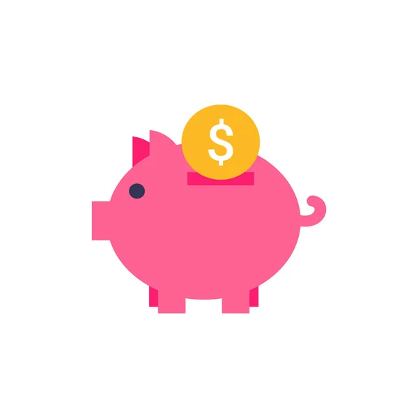 Piggy Bank Icono Vector Logotipo — Archivo Imágenes Vectoriales