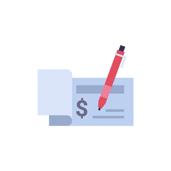 Bank Check Icono Vector Logotipo — Vector de stock