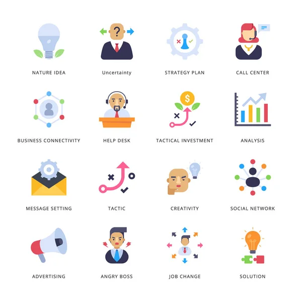 Smart Business Flat Icons Διανύσματα — Διανυσματικό Αρχείο