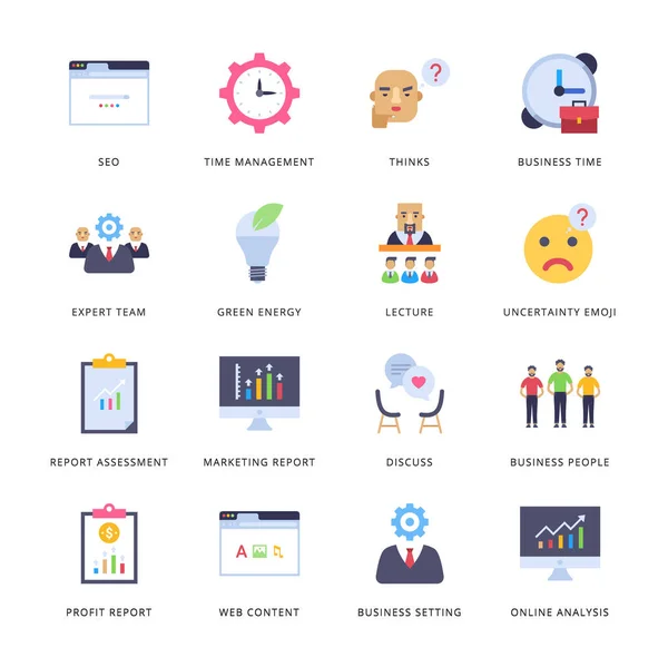 Smart Business Flat Icons Διανύσματα — Διανυσματικό Αρχείο