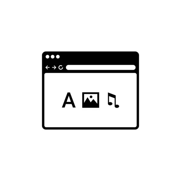 Icono Contenido Web Vector Logotipo — Archivo Imágenes Vectoriales