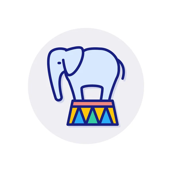 Icono Elefante Entrenado Vector Logotipo — Vector de stock
