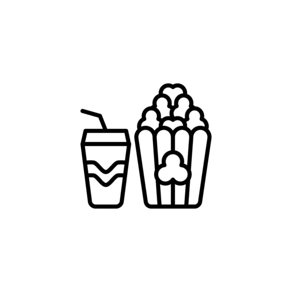 Popcorn Soda Icoon Vector Logotype — Stockvector