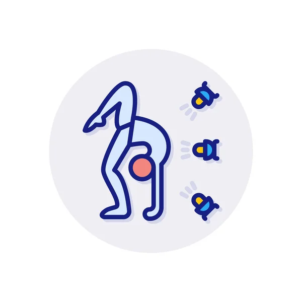 Chica Icono Gimnasia Vector Logotipo — Vector de stock