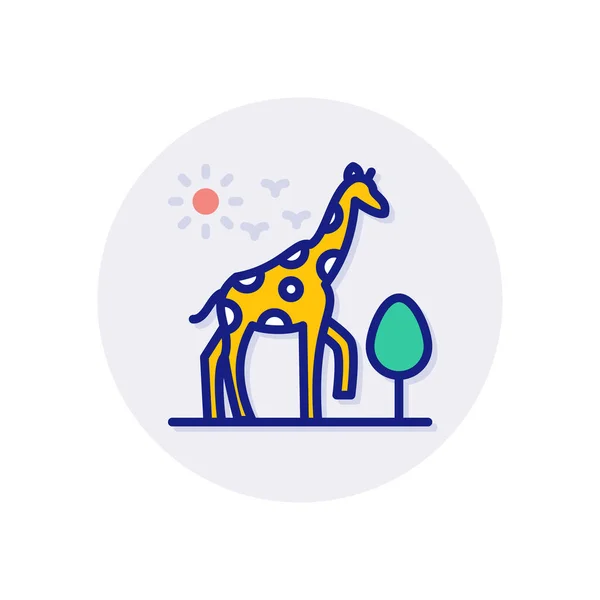 Ícone Girafa Vetor Logotipo — Vetor de Stock