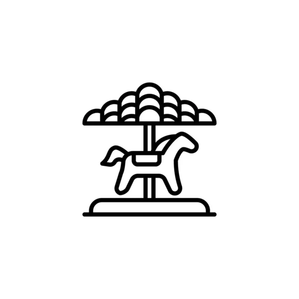 Pferdekarussell Symbol Vektor Logotyp — Stockvektor