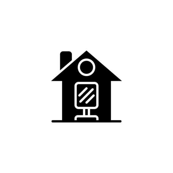 Speglarnas Hus Ikonen Vektor Logotyp — Stock vektor