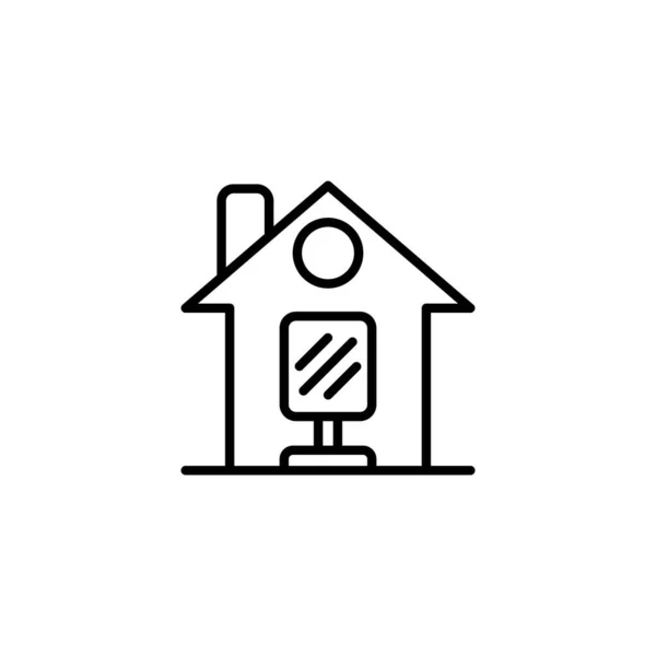 Icône Maison Des Miroirs Dans Vecteur Logotype — Image vectorielle