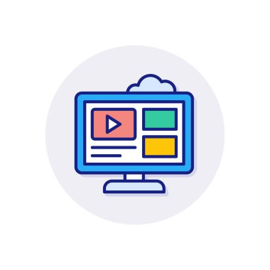 Video Tutorials vektör simgesi. Logotype