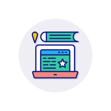 Vektör olarak eğitim uzaklığı simgesi. Logotype