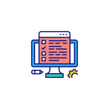 Çevrimiçi Muayene simgesi vektörü. Logotype