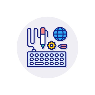 Vektör olarak uzaklık eğitim simgesi. Logotype