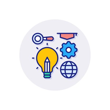 Vektör olarak akıllı fikir simgesi. Logotype