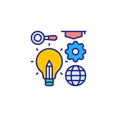 Vektör olarak akıllı fikir simgesi. Logotype