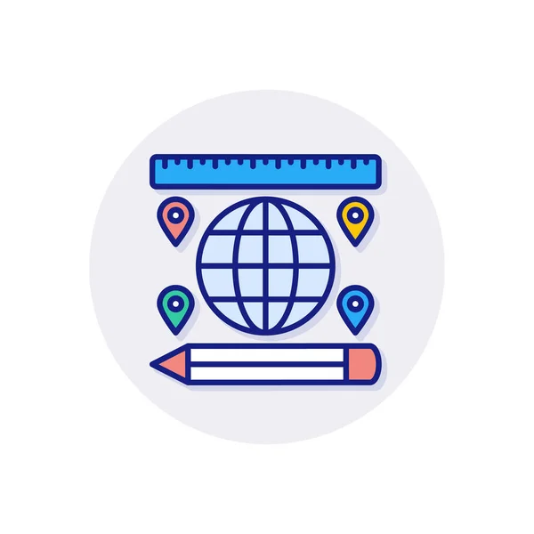 Ícone Educação Distância Vetor Logotipo —  Vetores de Stock