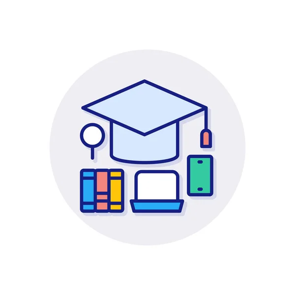 Icona Dell Educazione Nel Vettore Logotipo — Vettoriale Stock