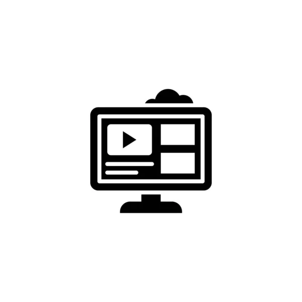 Video Tutoriales Icono Vector Logotipo — Vector de stock