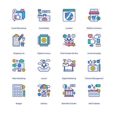 E-Ticaret Doldurulmuş Simgeler - Okkalı, Vektörler