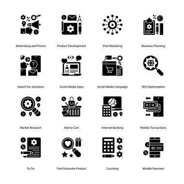 E-Ticaret Kabartma Simgeleri - Katı, Vektörler