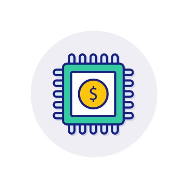 Dijital para birimi, vektör simgesi. Logotype