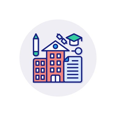 Üniversite ve mezuniyet ikonu vektör olarak. Logotype