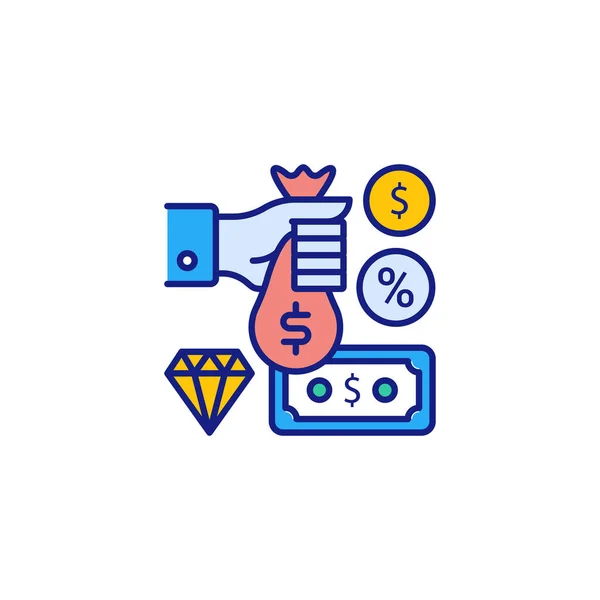 Icono Inversión Ahorro Vector Logotipo — Archivo Imágenes Vectoriales